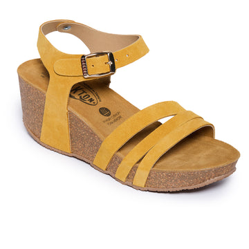 Plakton Platform Wedge Sandal – Willow Yellow Suede